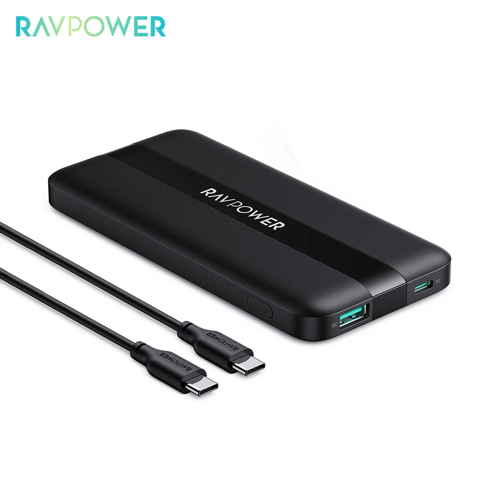 

RAVPower Power Bank 10000mAh with 20W PD Fast Charging Powerbank Portable Battery Charger PoverBank for iPhone 12 Pro Huawei QC