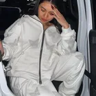 Женская толстовка с капюшоном, черно-белый кардиган в американском стиле ретро, y2k 2021