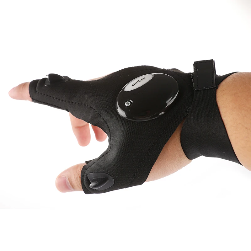 1 пара Открытый Рыбалка Волшебный ремень перчатки без пальцев ночной Светильник