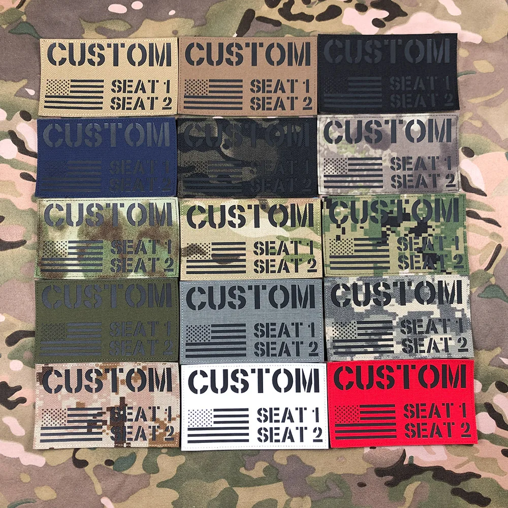 

15cm Custom Logo Flag Laser Cut IR IFF Infrared Reflection Back Patch Name Tapes Black Letters Morale Tactics Military Airsoft