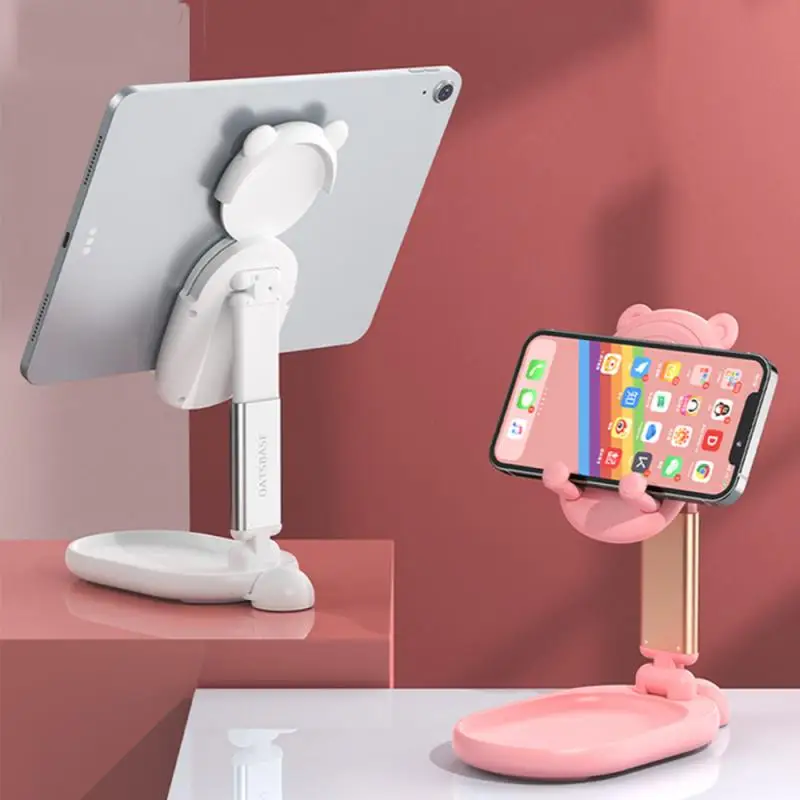 

Portable Desktop Mobile Phone Holder Telescopic Folding Stand Non-slip Silicone Bottom Suit For Within 12.9 Inches Phone Tablet