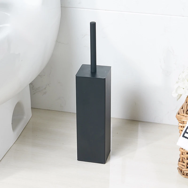 

Toilet Brush Holder Black Stainless Steel Bath Toilet Scrub Cleaning Brush Holder With Brush Wall Mounted Bathroom accessories
