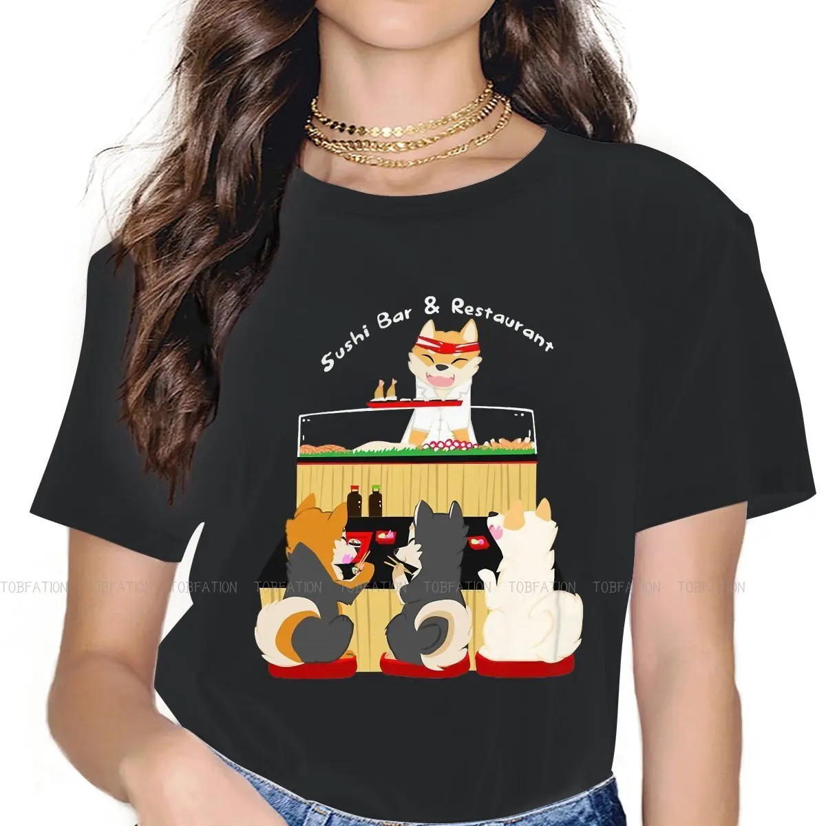 

Счастливая женская футболка Шиба-ину художественная культура Девушки Графические Топы 5XL Хлопковая женская футболка Юмор хипстер подарок