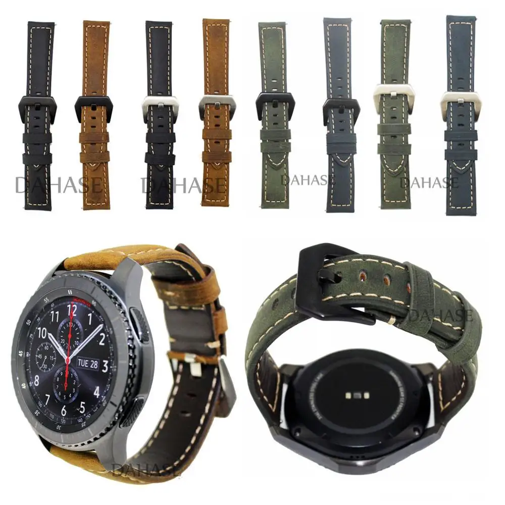 Ремешок для часов из натуральной кожи в стиле ретро Samsung Galaxy Watch 46 мм сменный