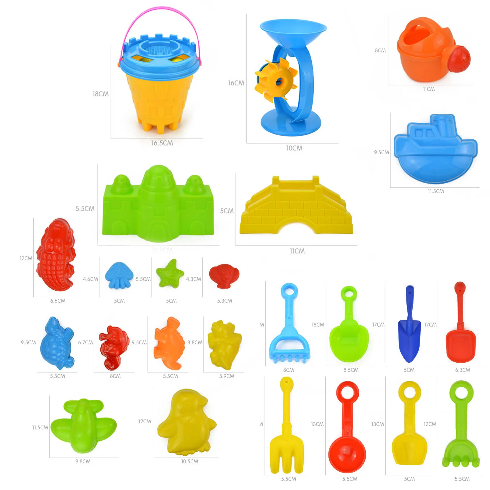 

25PCS Kids Beach Toy Set Kids Outdoor Summer Beach Sand Digging Tool Water Playing Plastic Toy Colorful Summer Outdoor Toy Kit
