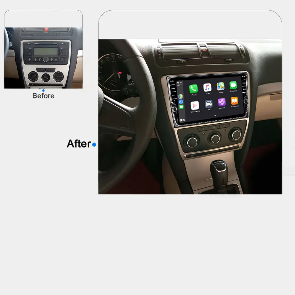 CarExc Авторадио Android 9,0 автомобильный Muiltmedia плеер для Skoda Octavia 2008-2013 A 5 A5 Yeti, fabia радио встроенный CarPlay с gps-навигацией без DVD