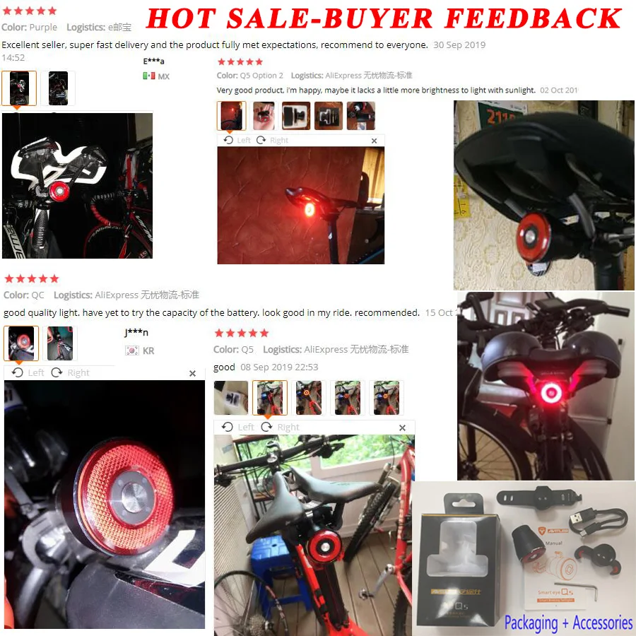 Usb фара для велосипеда велосипед хвост светильник фонари Смарт тормозной Сенсор