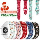 Ремешок рождественский ДЛЯ Apple Watch band 44 40 мм, браслет с принтом для iwatch Series 6 Se 5 4 3 2 1 42 38 мм