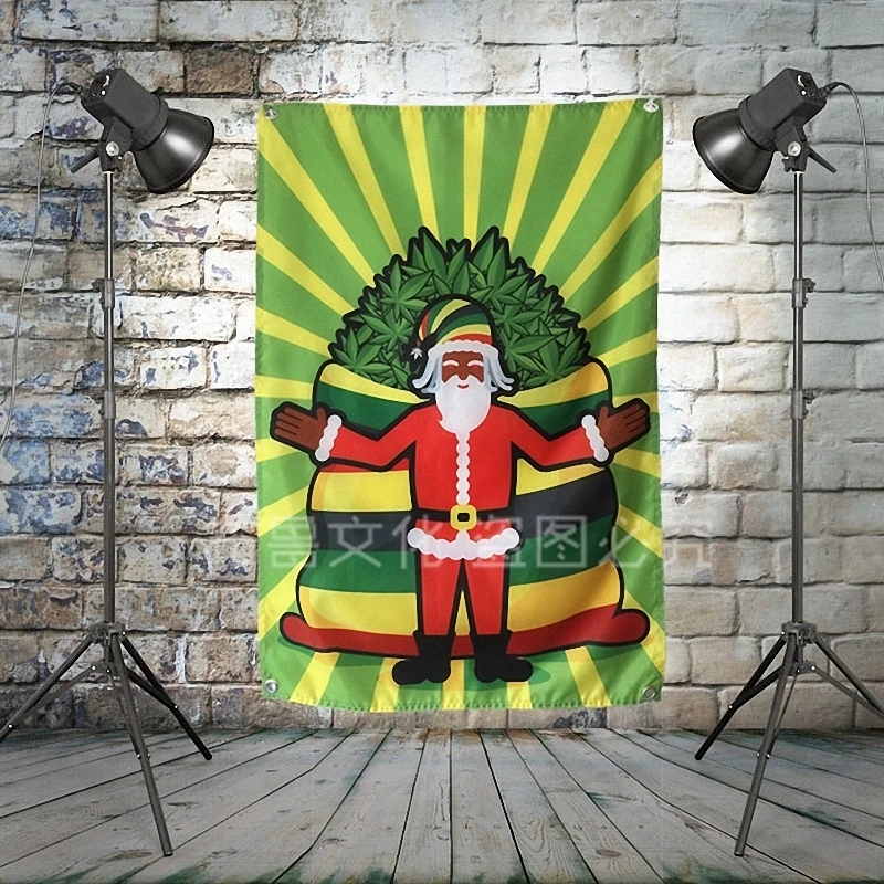 

Santa Claus Large Reggae Rock Band Poster Cloth Flag Banner Hanging Pictures Music Festival Musical Instrument Store Decor