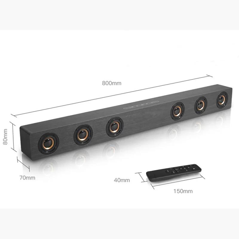 ТВ Саундбар Bluetooth динамик деревянный звук бар HiFi стерео дистанционное управление Поддержка AUX/HDMI/часы дисплей для домашнего кинотеатра