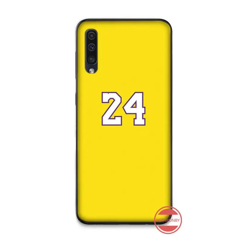Kobe 24 баскетбольный черный ТПУ мягкий чехол для телефона Samsung A20 A30 30s A40 A7 2018 J2 J7 prime J4