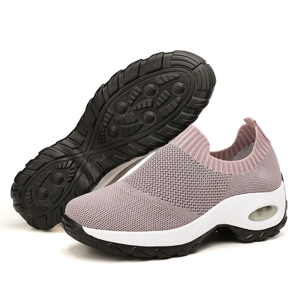 

Светильник кие вязаные кроссовки-носки, женские сетчатые Дышащие Беговые кроссовки без шнуровки, женские удобные Прогулочные кроссовки на ...