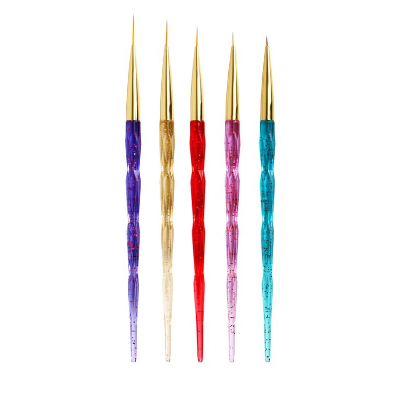 5 шт. акриловая кисть для ногтей Набор рисования тонкая крючок линия Ручка