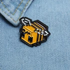 Новинка креативная мягкая эмалированная булавка в виде животного пикселя пчелы Милая мультяшная брошь на лацкан майнкраты сборная брошь подарок