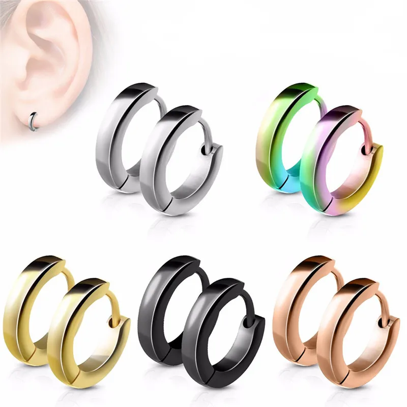 Clip-on Fake Stainless Steel Earrings No Pierced Non-piercing Earcuff Ear Clip Earrings Without Piercing Street Punk Jewelry