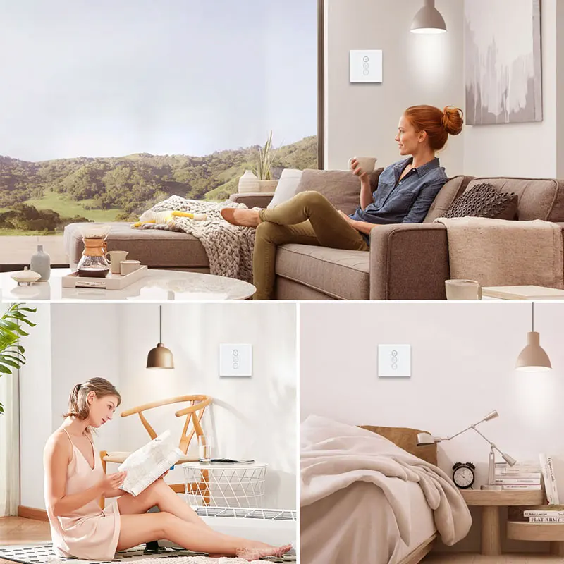 

Wifi Wall Touch Light Smart Dimmer Switch 400W 1 Gang EU/UK Standard APP Remote Control Works with Alexa and Google Home Tuya