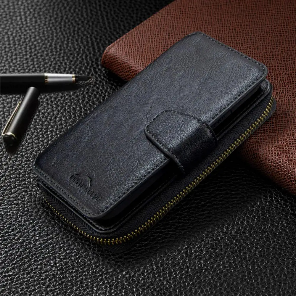 Роскошный чехол с несколькими слотами для Xiaomi CC9Pro кошелек на молнии сумка карт
