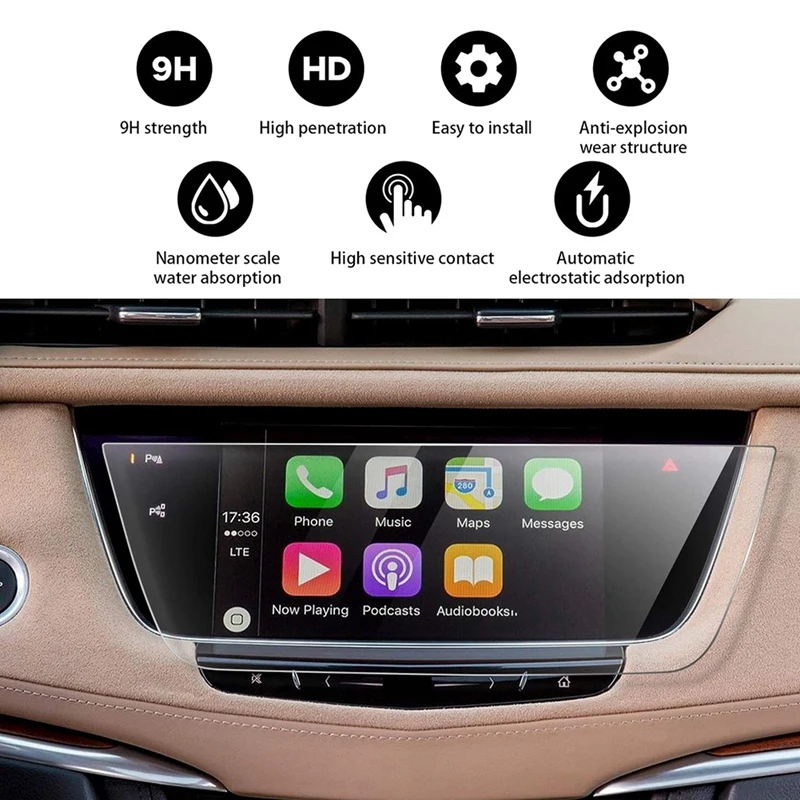 

For 2015-2020 Cadillac XT5 XT6 8-Inch Car GPS Navigation Press Screen Center Display Tempered Glass Protector Film