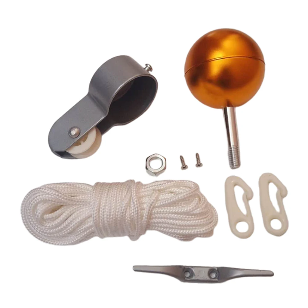 Все в одном флагшток запасные части 2 дюймовый шкив для грузовика Золотой шарик и