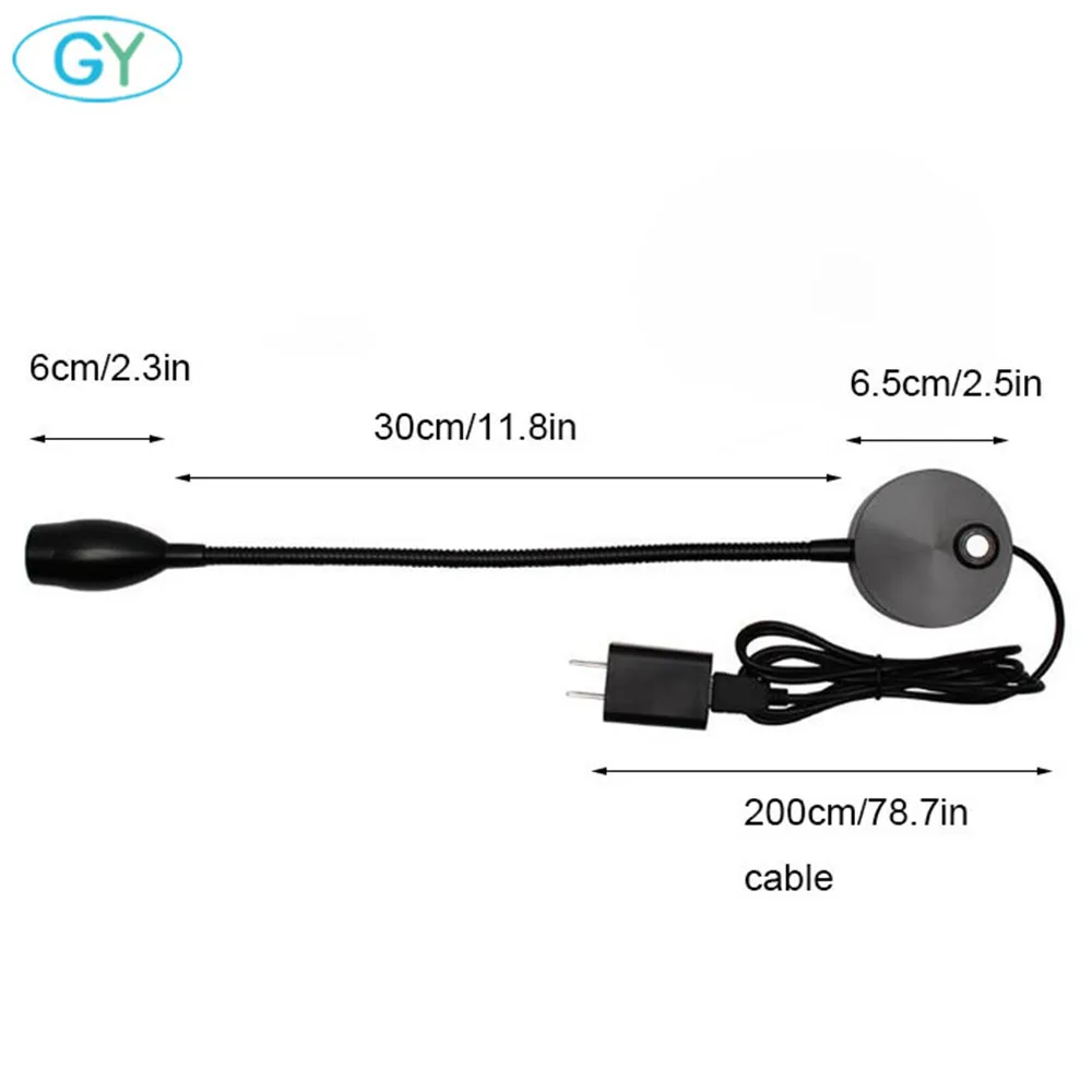 Приглушаемые настенные бра светодиодный светильник для чтения с гусиной шеей