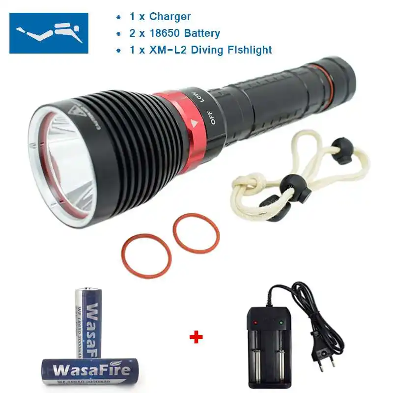 Подводный фонарик для дайвинга 18650 лм 3 режима светодиодный охотничий фонарь