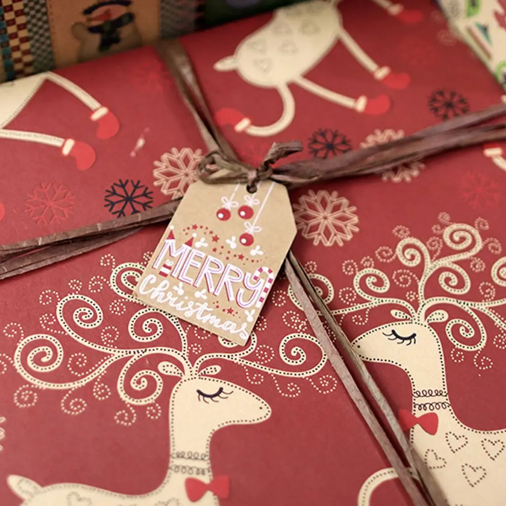 

DIY Santa Claus Christmas Tree Xmas Decoration Wrapping Supplies Christmas Labels Gift Wrapping Hang Tags Christmas Tag