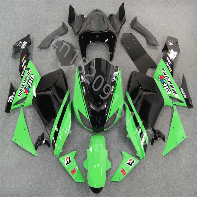 

Комплект обтекателей для мотоцикла, Пластиковый обтекатель для Kawasaki ZX-10R 2006-2007 ZX10R 06 07, черный, зеленый обтекатель из АБС-пластика