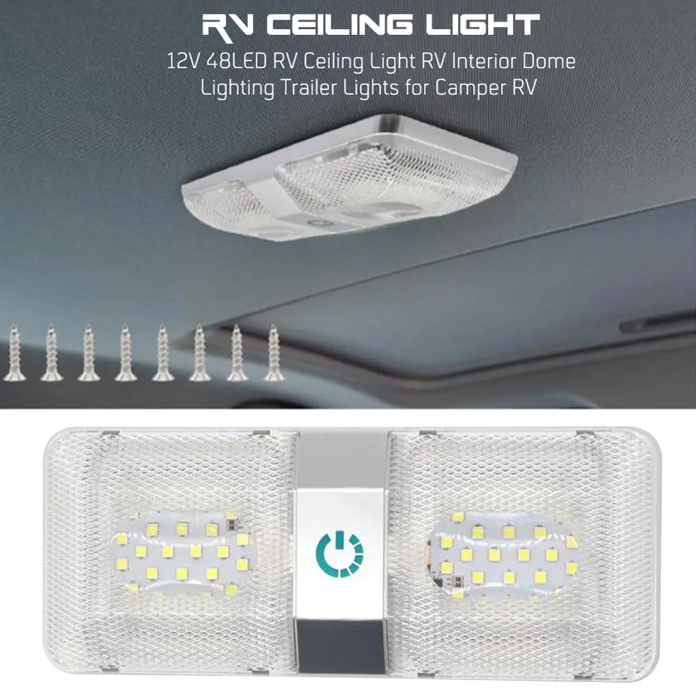 12V 48 светодиодный Светодиодный RV потолочный купол светильник Подсветка салона ing