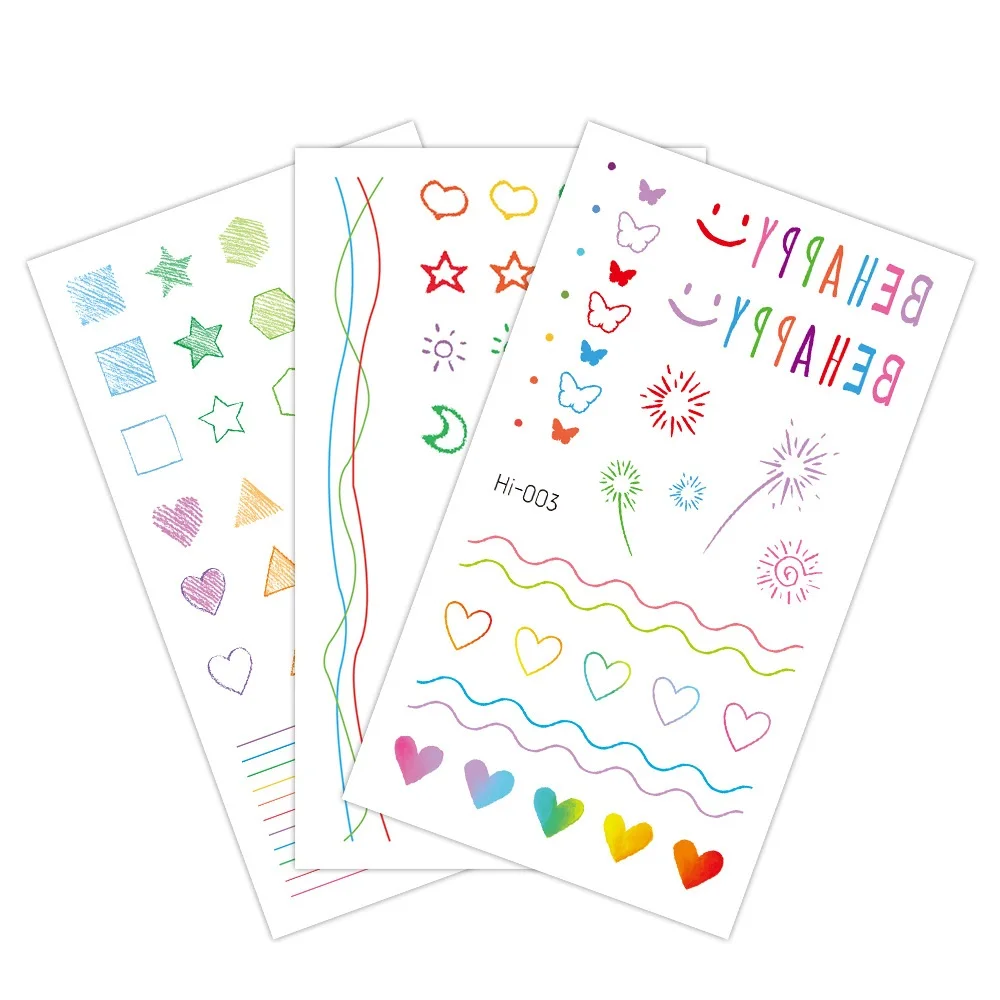 15 видов милая маленькая синяя светящаяся временная татуировка наклейка на лицо