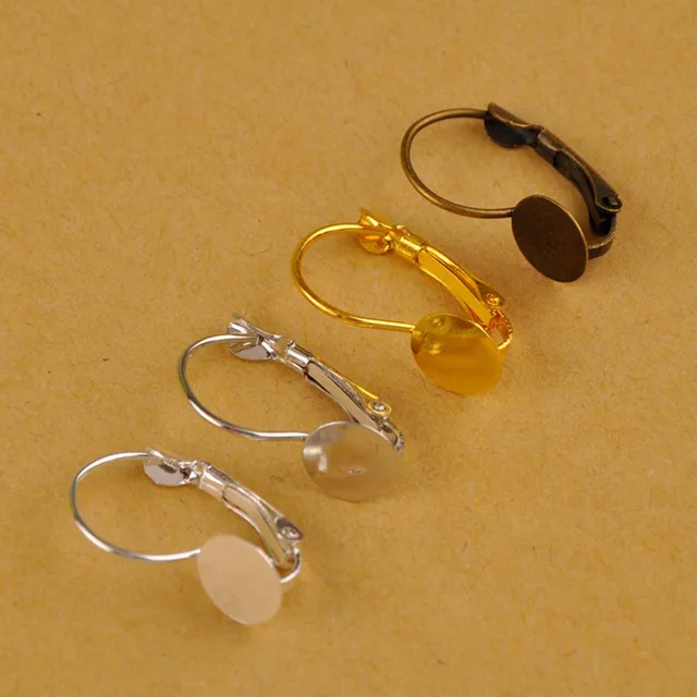 SAUVOO 10pcs/lot 10x19mm Leverback Earring Hooks Brass Twill U-shaped  Earring Clasp Closure For DIY Jewelry Earring Making - AliExpress