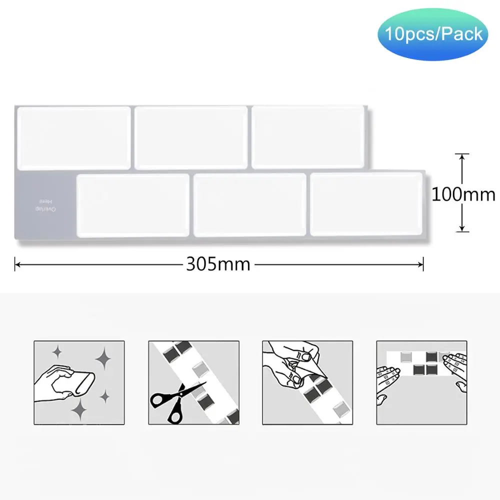 Самоклеящиеся декоративные обои с 3d-эффектом, водонепроницаемая 3d-мозаика «сделай сам», полоска для настенной плитки, 10 листов