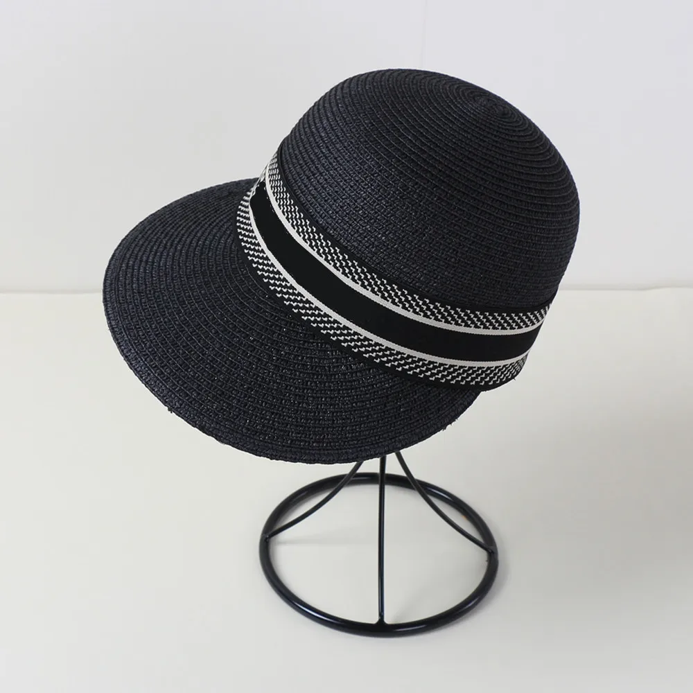 

Summer Hats Outdoor Sun Protective Ponytail Straw Hat Face Transparent Visor Cap Handmade Natural Raffia Spring Summer Women Hat