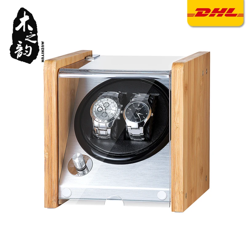 Двойные намотки для часов деревянное акриловое окно черное углеродное волокно