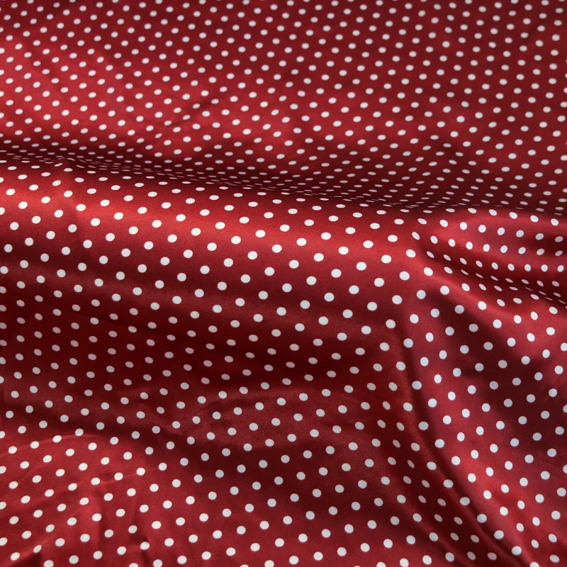 Per Meter, niedliches Polka-Dots-Material, Satin, Charmeuse, weicher Mantel, Futter, Schal, DIY-Stoff – Detail 27
