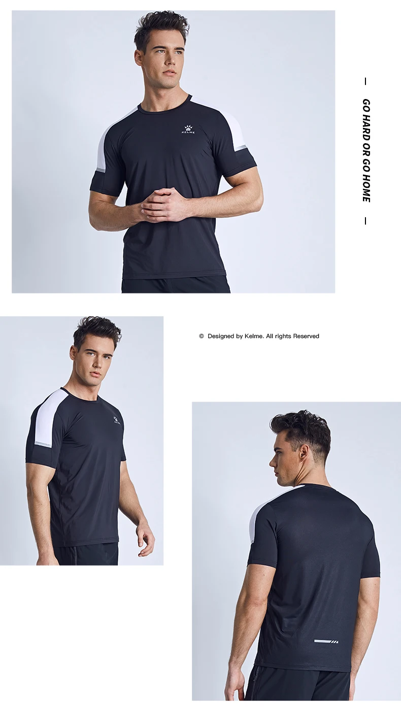 KELME Мужская футболка для футбола, баскетбола, бега, тренировок и упражнений, тренажерного зала, быстровысыхающий, для фитнеса, спорта, дышащий, компрессионный 871002
