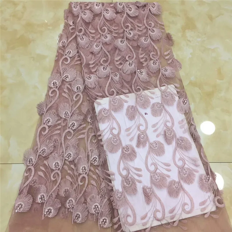 

New Arrival African Laces Fabrics 2019 High Quality Nigerian Laces Fabrics 2019 Tulle French Laces Fabrics With Sequins xz66-329