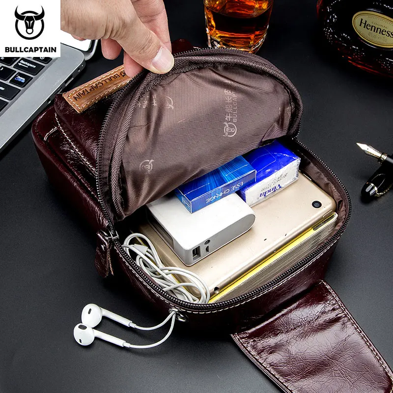 Нагрудная сумка BULLCAPTAIN из натуральной кожи используется для мужчин 7 9 дюйма iPai