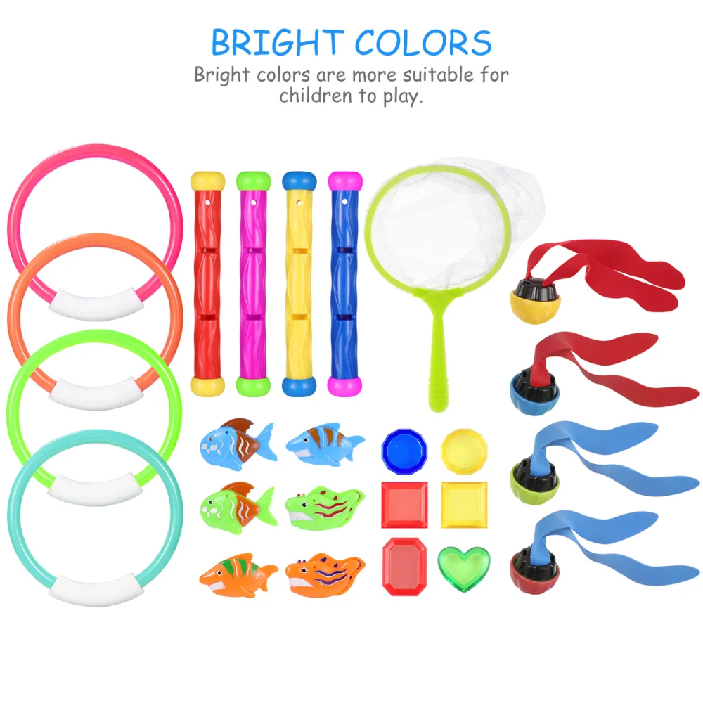 

Toyvian 26PCS Underwater Swimming Diving Sinking Pool Toys for Kids Children
