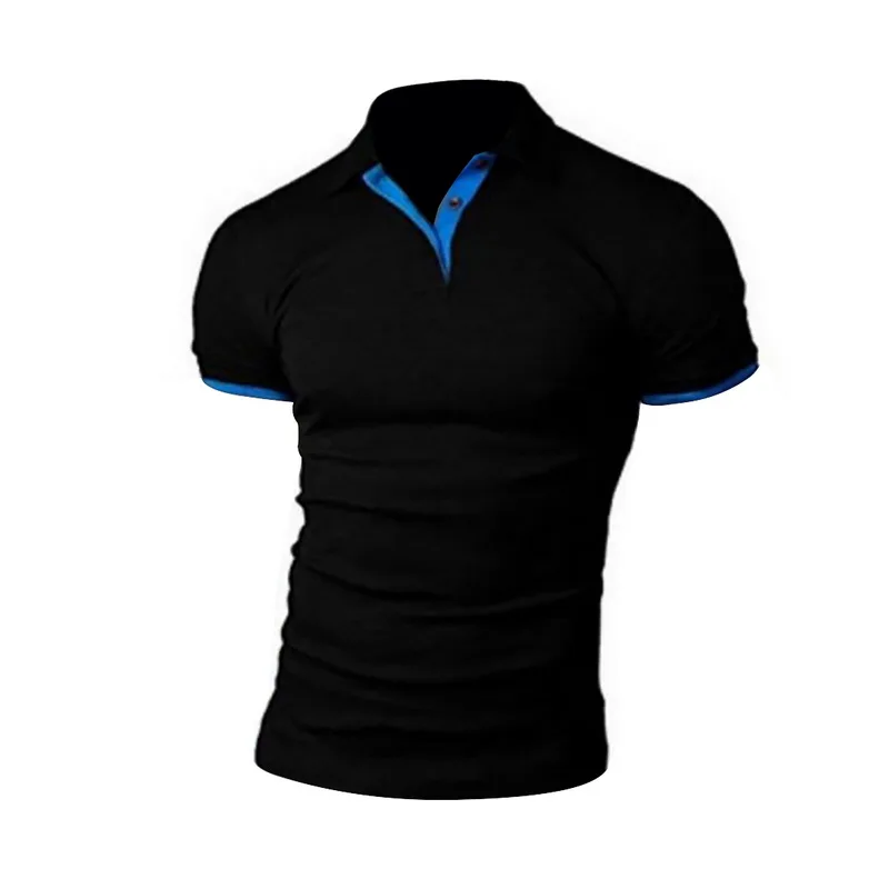 Рубашка мужская однотонная с коротким рукавом хлопок повседневная одежда лето