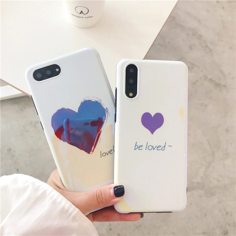 Синий светильник красный чехол для телефона с рисунком на тему любви для huawei P20Lite P30Pro Mate10 20 Pro 20X Honor 9X9 10 V20 20Pro Nova 3 3i 4 5 5Pro задняя крышка