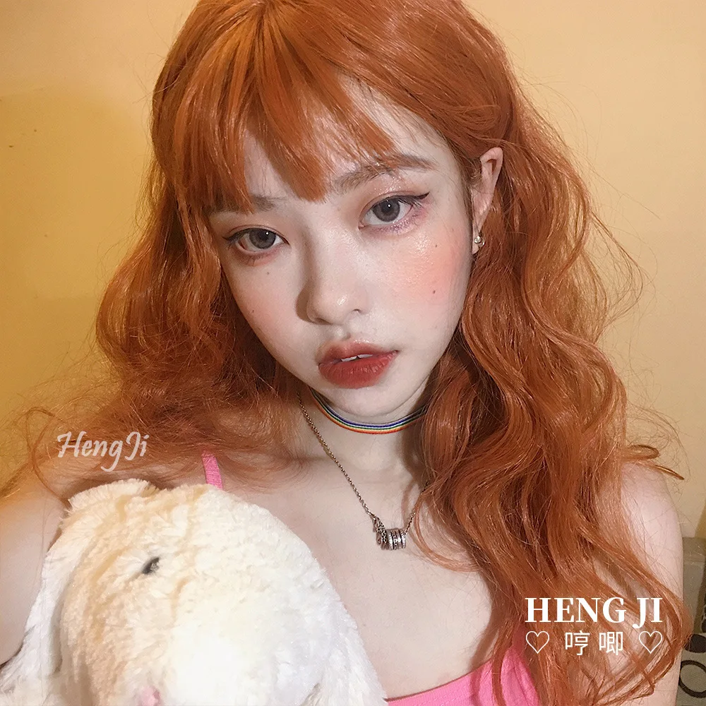 

Женские длинные вьющиеся волосы Лолита естественный тренд девушка JK восстановление лица Милая шерсть рулон Lo Оранжевый аниме косплей Лолита парик