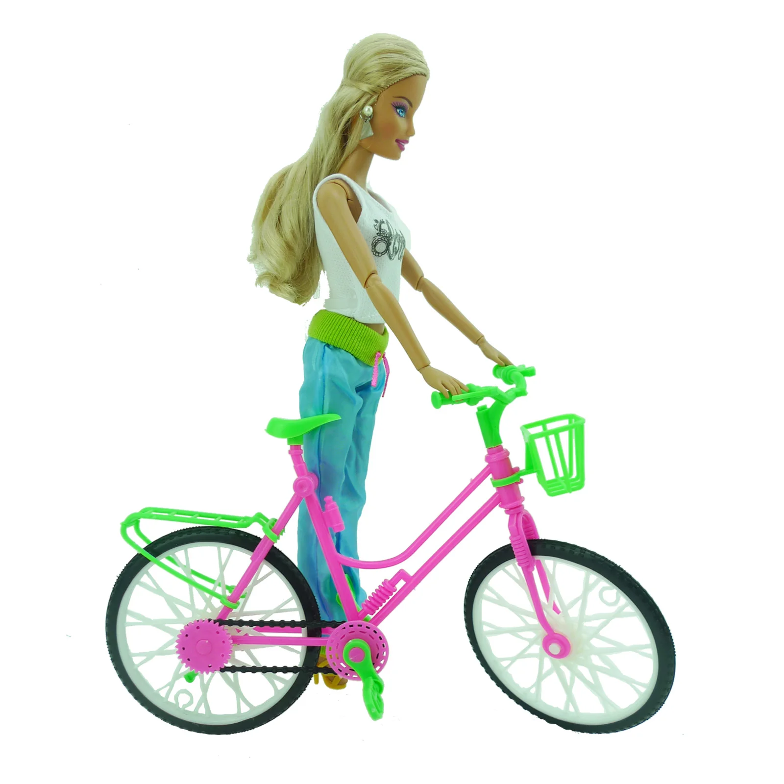 1 шт мини розового и зеленого цветов Пластиковые велосипедов Съемная велосипед