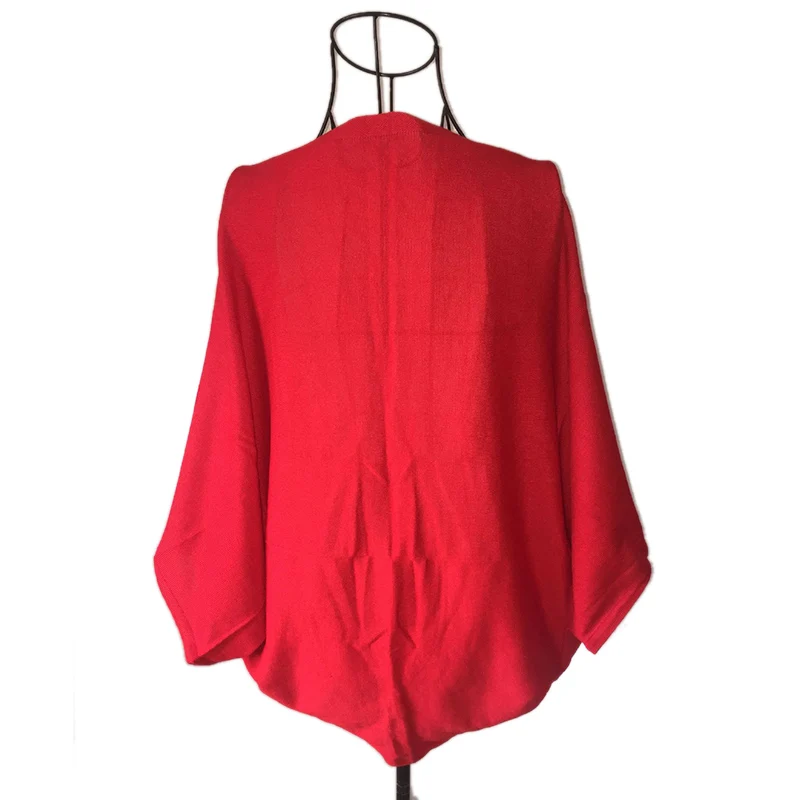 New Knitwear Cardigan Women Oversize Open Stitch Lady Vintage Top Black Red Blue Gray Cardigans Batwing Sleeve Outerwear Sweater |