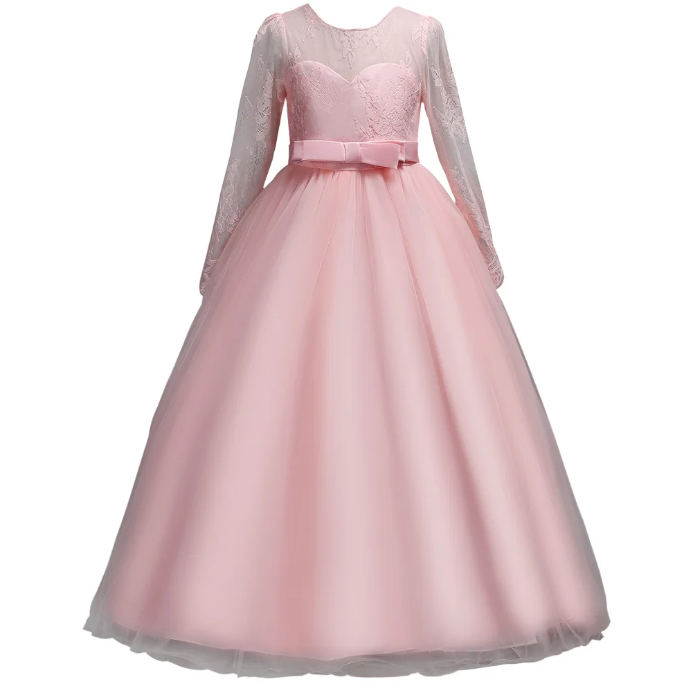 Новое кружевное платье принцессы Детское с цветочным узором для девочек