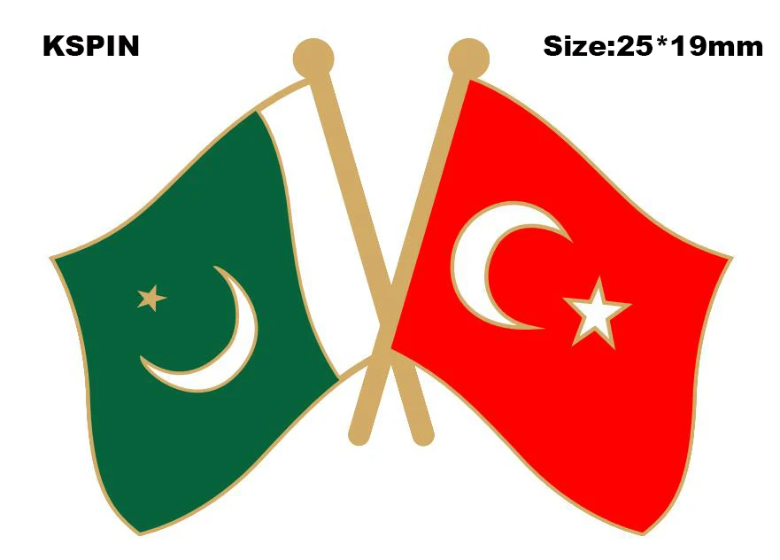 

Pakistan & Turkey Friendship Flag Lapel Pin Friendship Flag Badge Flag pin