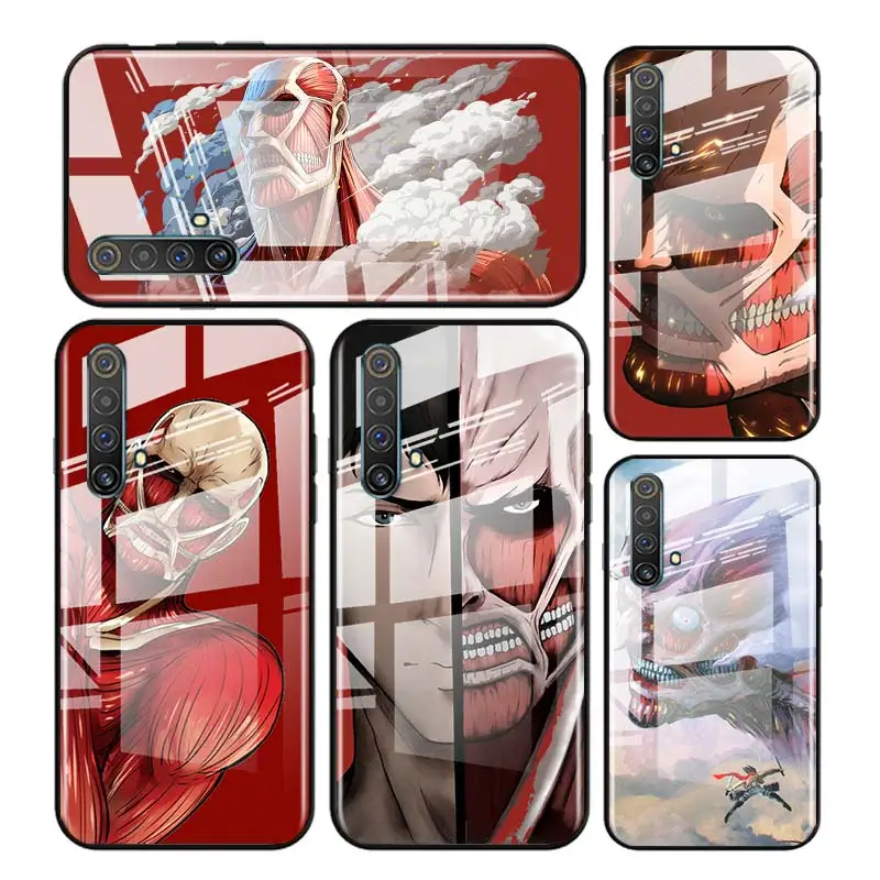 

Tempered Glass Cover Attack On Titan Colossal Titan For OPPO A9 2020 A52 Find X2 Lite Realme 7 7i 6 5 Pro C3 XT Phone Case