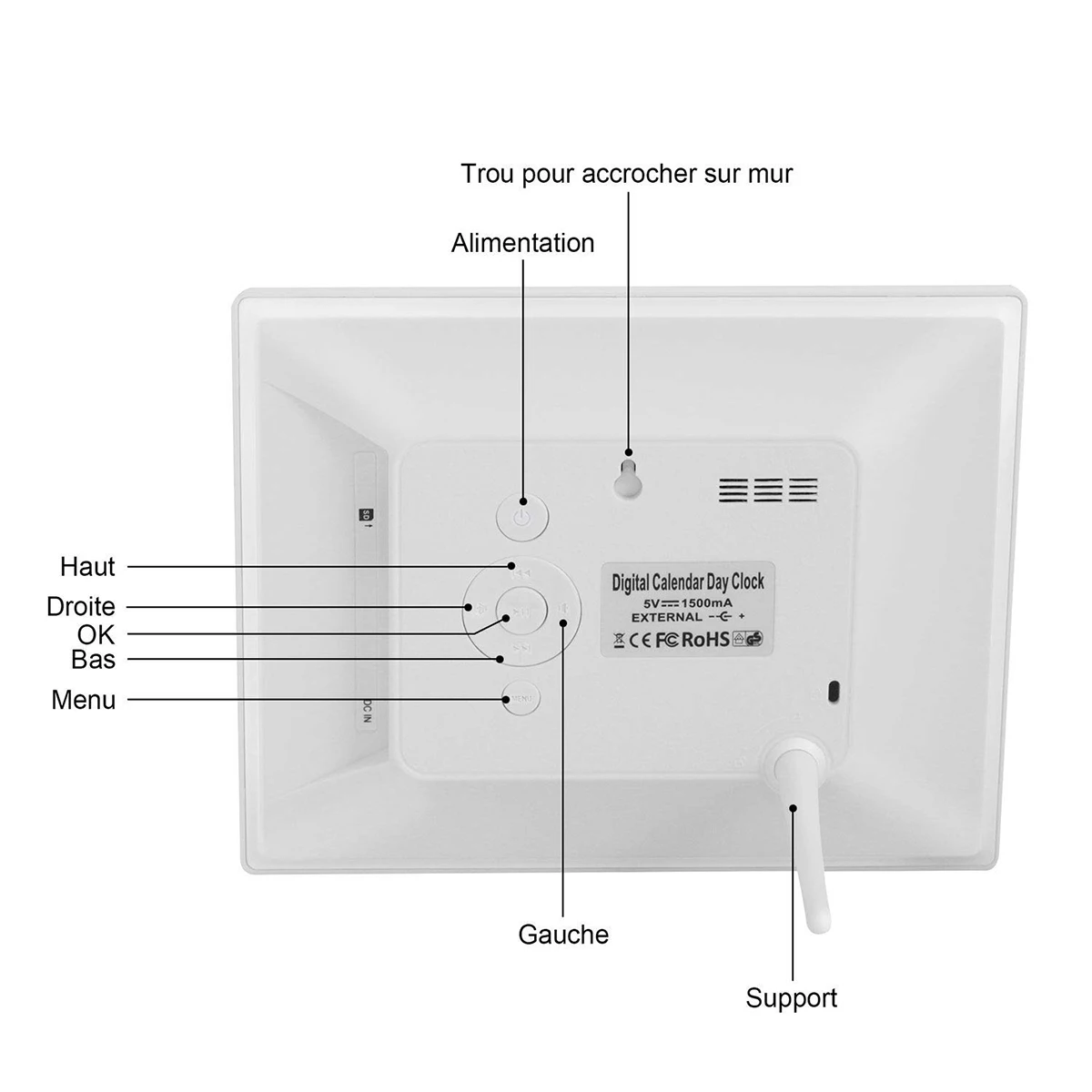 Светодиодный цифровой будильник часы с календарем 8 языков большие цифры для