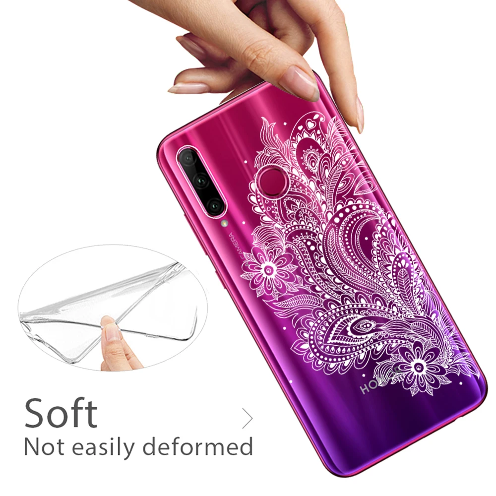 Белый пикантный силиконовый чехол с цветочным кружевом для Huawei Honor 30 10i 20i 9 9X 8X Mate 10