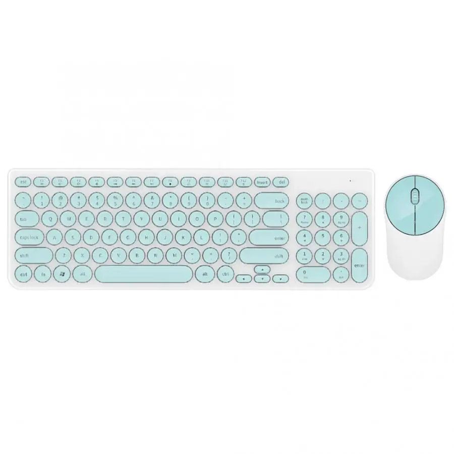 Клавиатура Мышь комбо круглый панк Keycap беспроводная клавиатура Бесшумная энергосберегающая беспроводная мышь набор