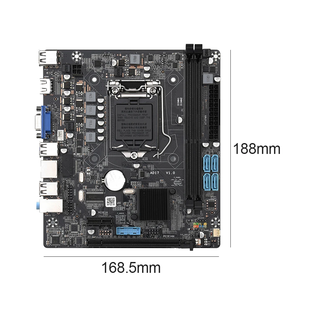 

H55M Micro ATX Gaming Motherboard LGA 1156 Socket H H1 Dual DDR3 Channel PCIe Gen 2 X8 GPU Slot VGA HDMI-Compatible